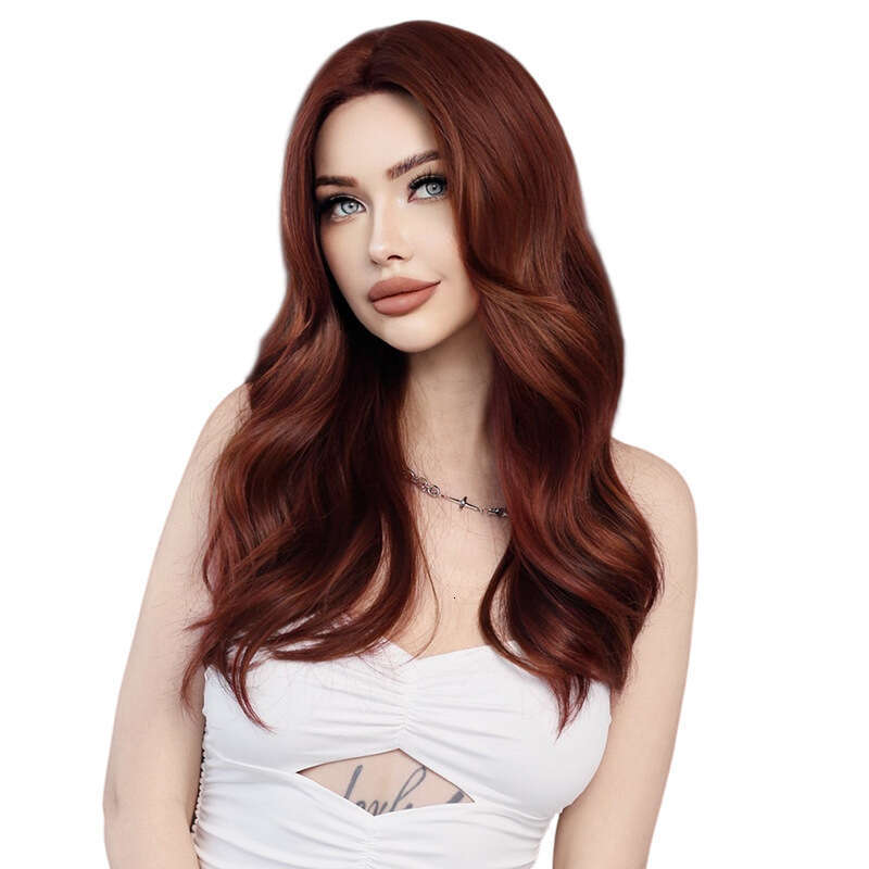 New Raspberry Long Curled Hair Women's Wig, Mid Size Wine Red Wavy Wigs Kq9 Kq9