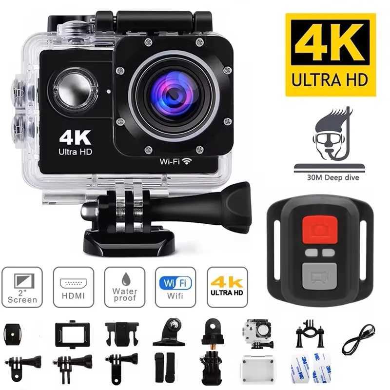 Smart Home Security System 4K Action Camera 1080P/30F WiFi 2.0 170D Underwater Waterproof Helmet Video Recording Camera Sports Cameras Outdoor Mini Ca