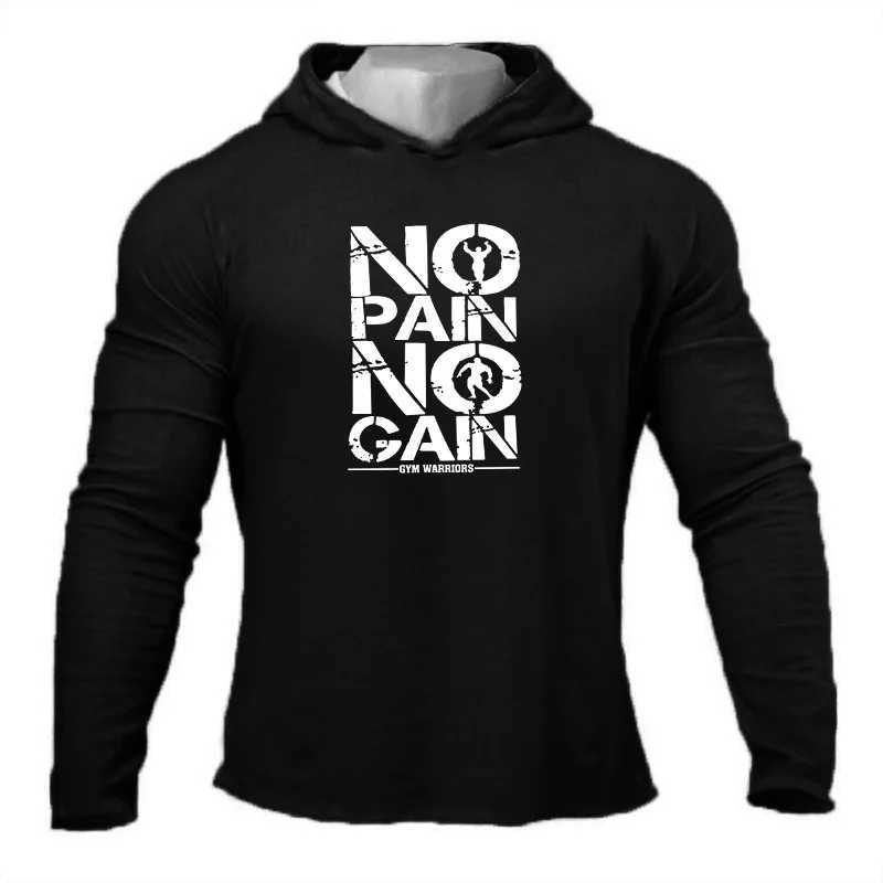 Mens Hooded T Shirt Autumn Slim Fit Hoodie Long Sleeve T-shirt Men Sport Running Shirt Gym Bodybuilding Tee Tops Fitness tshirt W241216