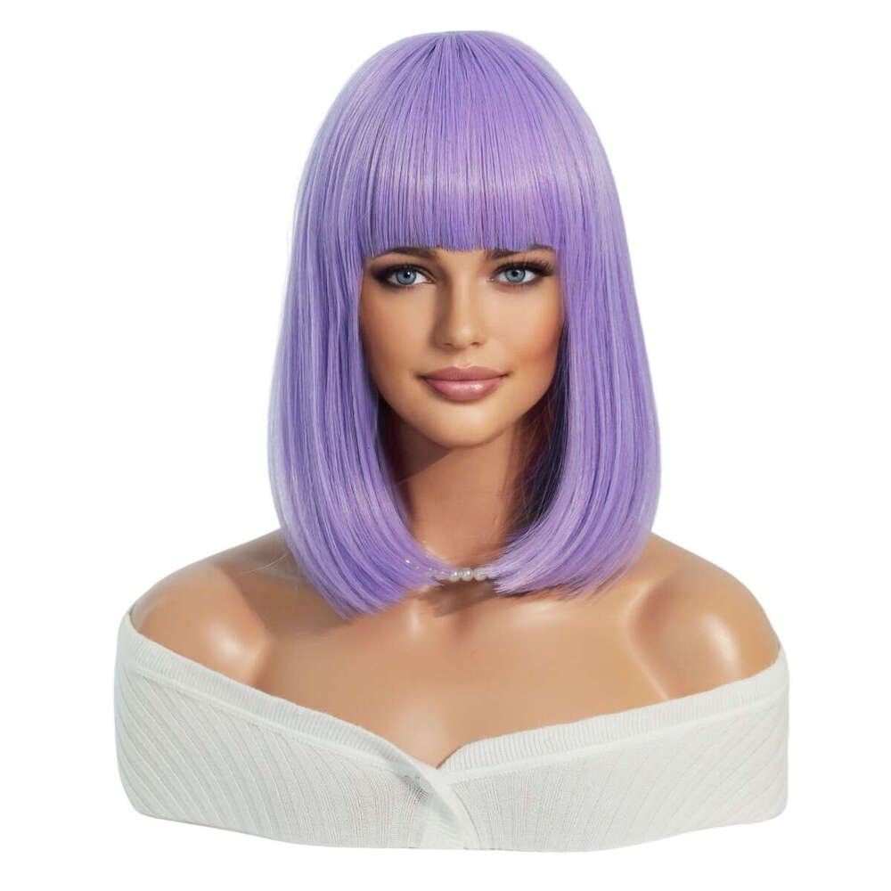 Purple 14 Inch New Purple Bangs Short Hair Wig Kq9 Kq9