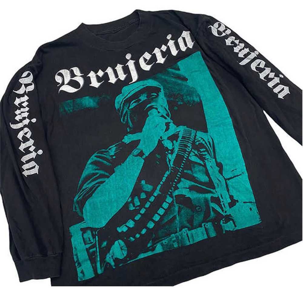 Chicano Mexican Rock Singer BRUJERIA Rap Band Long Sleeved T-shirt Casual And Fashionable Vintage Mens Oversized Street Top W241216