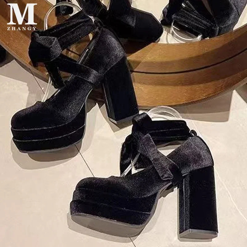 Platform High Heels Mary Janes Women Shoes Chunky Sexy Woman 2025 Trend Autumn Fashion Pumps Elegant Cozy Mujer Zapatos 241213