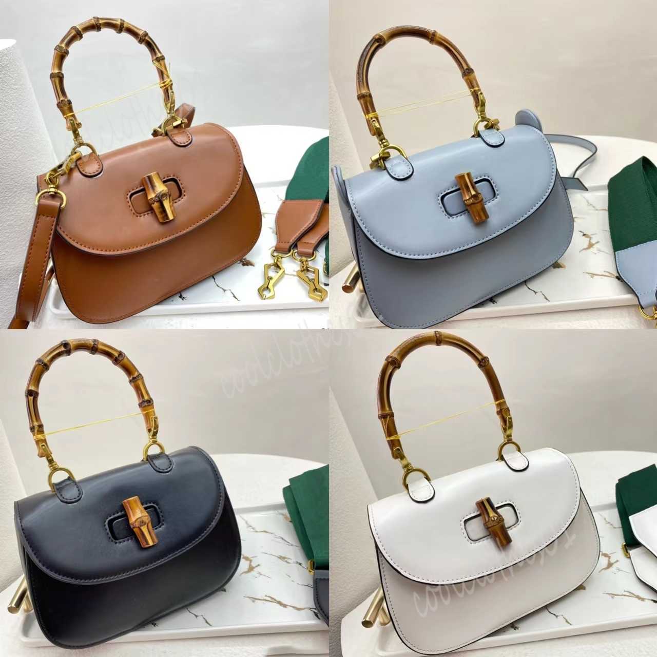 Totes Top Handle Bamboo Shoulder Bag for Women - Genuine Leather Crossbody Handbag Designer Small Messenger Bag