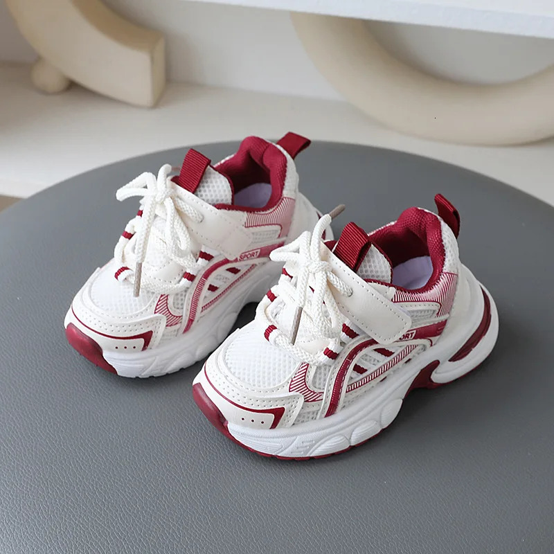 Autumn Boys Little White Shoes Spring and Autumn Girls Mesh Breathable Casual Running Shoes Childrens Sports Shoes 241216