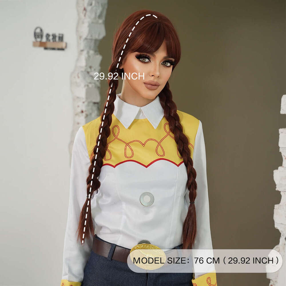 Red And Brown Halloween Braid Headset Toy Story 2 Cuisi Dress Up Girl Cosplay Wig Kq9 Kq9