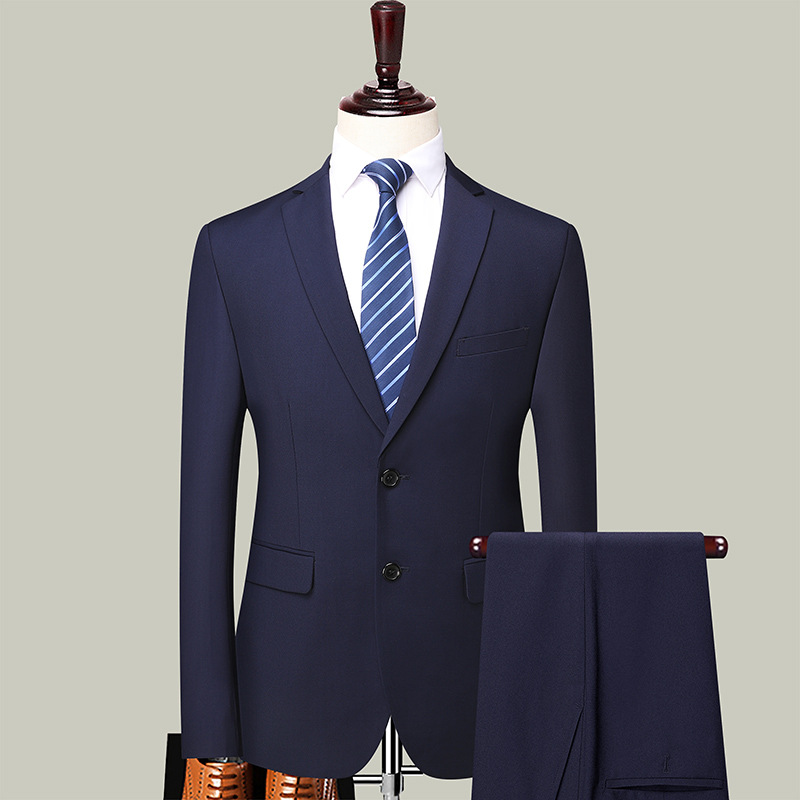 A345 New Korean Striped Suit Wedding Groom Dress Business Suit
