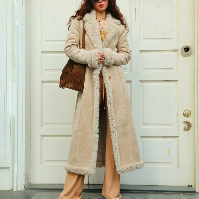 Winter Womens Cotton Coat Thickened Warm Wool Blended Cold resistant Long Clothing 241211