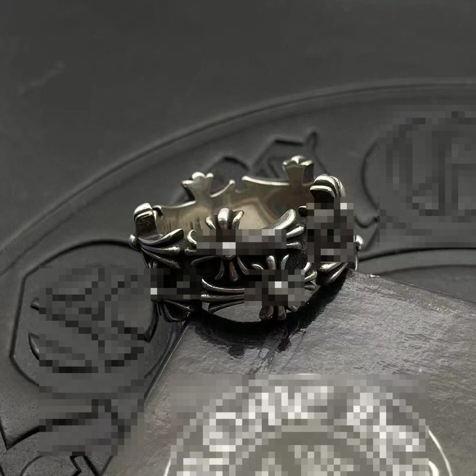 321 Designer Rings S Thai Plated Hip Hop Men And Women High Quality Vintage Cross Open Sterling Sier Fashion Chromeity Heartsjewelry Ring Jewelry 97D