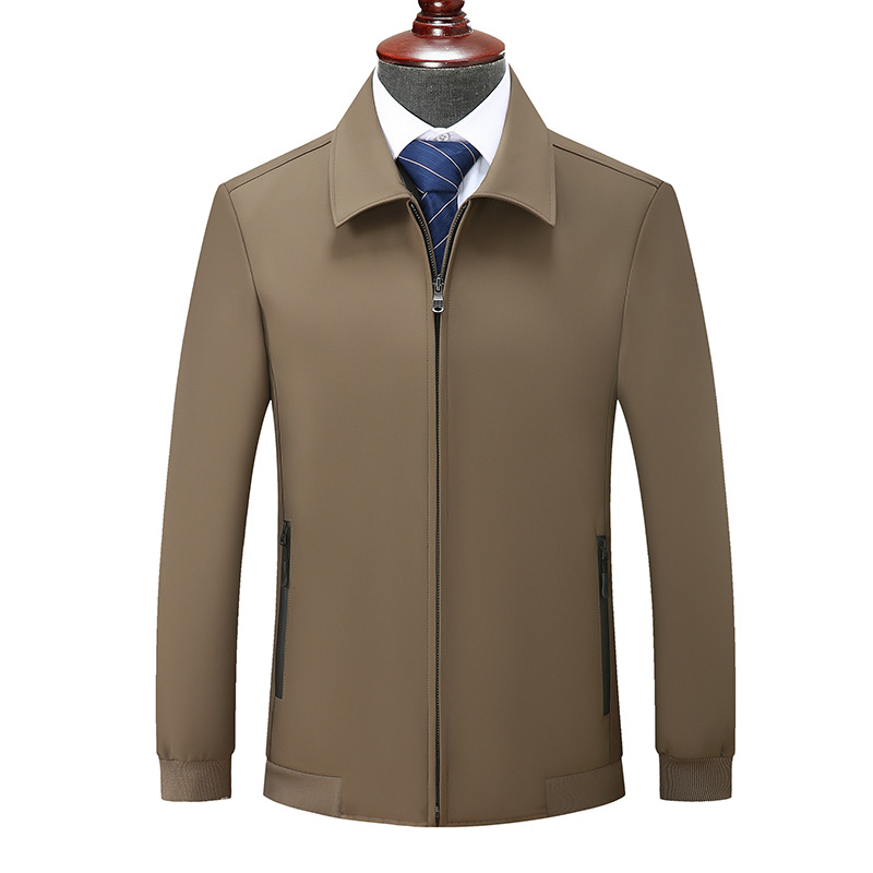 M11104 Lapel middle-aged men's jacket spring and autumn style middle-aged and elderly wear jacket casual tops