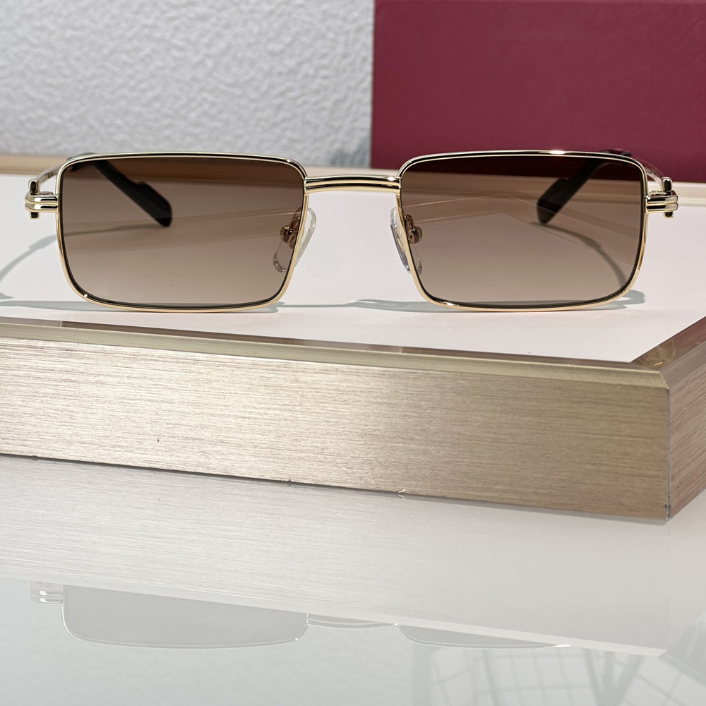 Navigator Sunglasses Gold Metal Brown Gradient Men Stylish Glasses Summer Sunglasses UV400 Eye Protection with Case