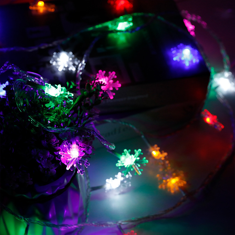 Christmas Festival Decorative LED Snowflake Lights with Rechargeable Battery Pack
