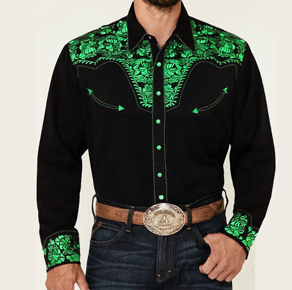Mens shirts Western style shirts floral graphic prints rotating long sleeves buttons printed clothing fashion er soft 241216