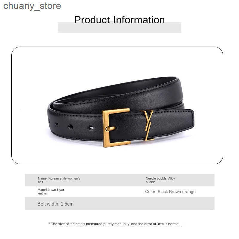 Belts 2024 New Personalized Womens Belt Alloy Letter Button Fashion Decorative Edition Jeans Temperature Womens Belt L240910