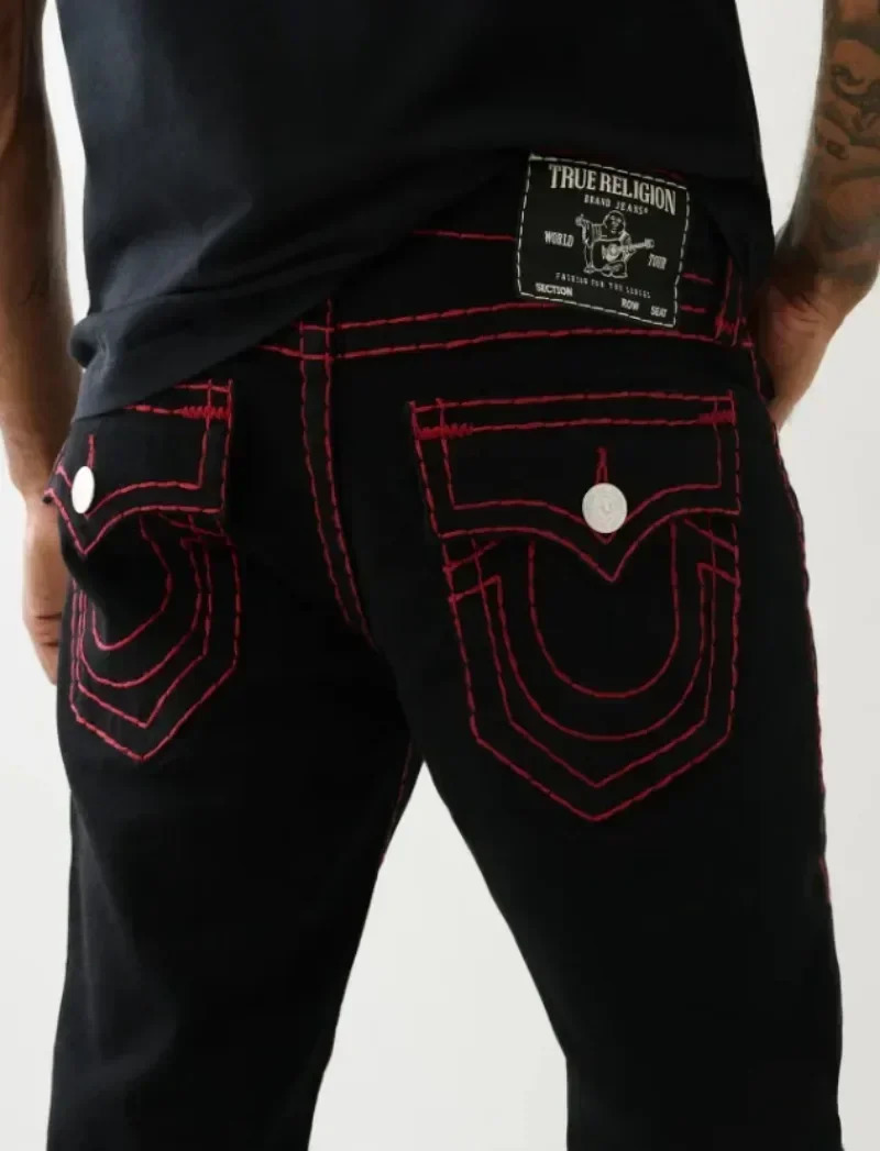 Men Fashion Jeans Work Pants High Street Vintage Hip Hop Embroidered Jeans Baggy Casual Straight Versatile Denim Trousers SXXL 241216
