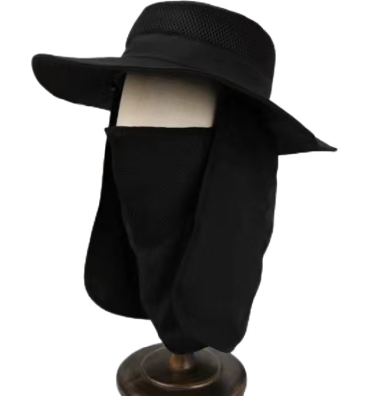Designer hat new fisherman's hat sunscreen mesh mask hat all-in-one sun hat cover face ultraviolet outdoor