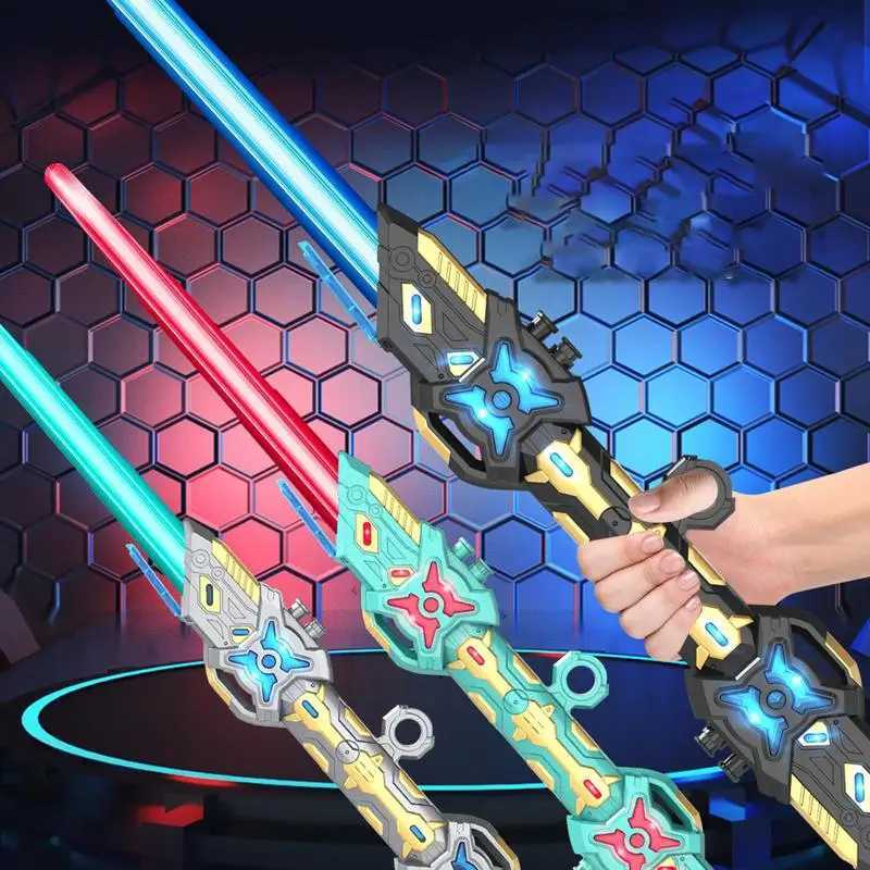 Laser Sword Toy Childrens Double sided Light Sword Fluorescent Rod Laser Rod Childrens Sword Toy War Gift Outdoor Toy Stretchable X241217