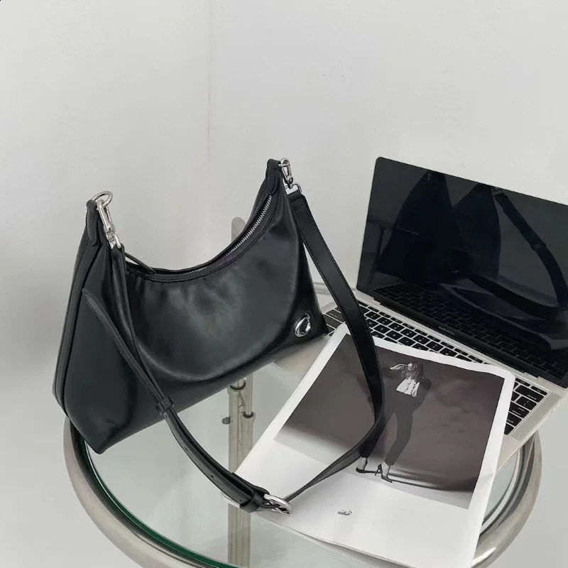 fully matched red glossy oil wax cowhide lower arm shoulder bag high-quality daily womens handbag silver 241213