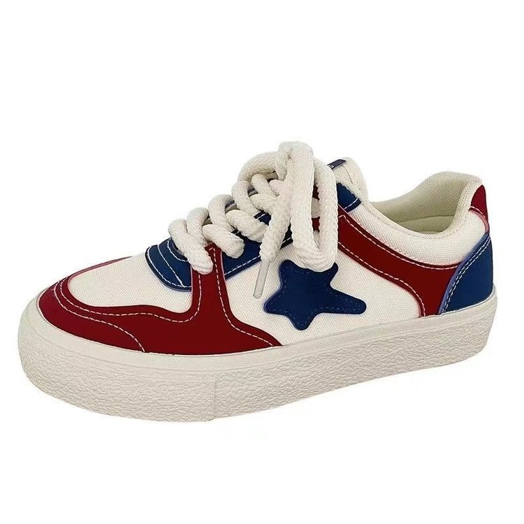 Women Casual Shoes Simple Sweet Style Fashion Star Designer Shoes Thick Sole Versatile Trendy Triple Red Free shipping