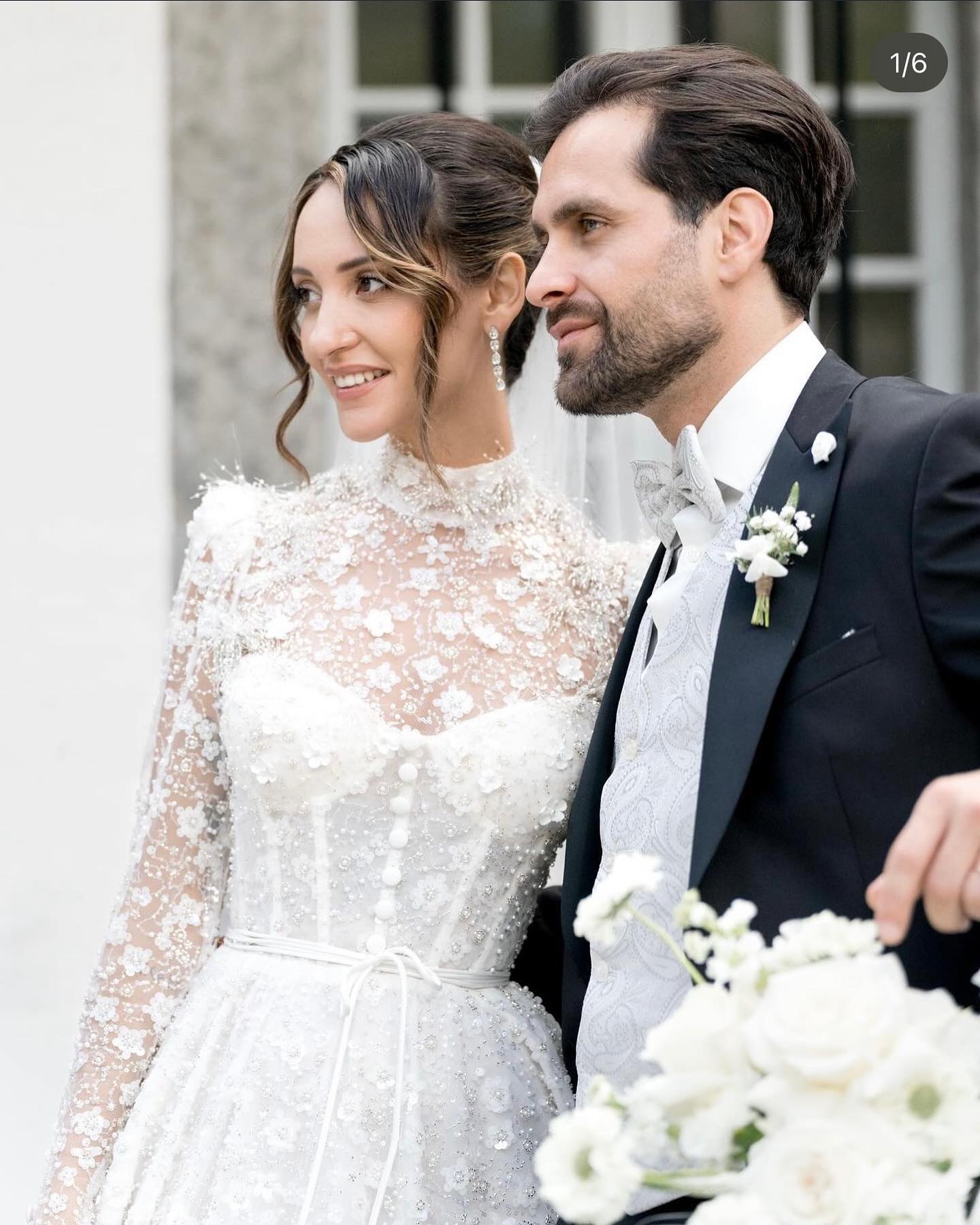 Beaded Sparkly Wedding Dresses With Long Sleeves Appliqued Bridal Gowns Sequined A E High Necke Tulle Vestido De Novia