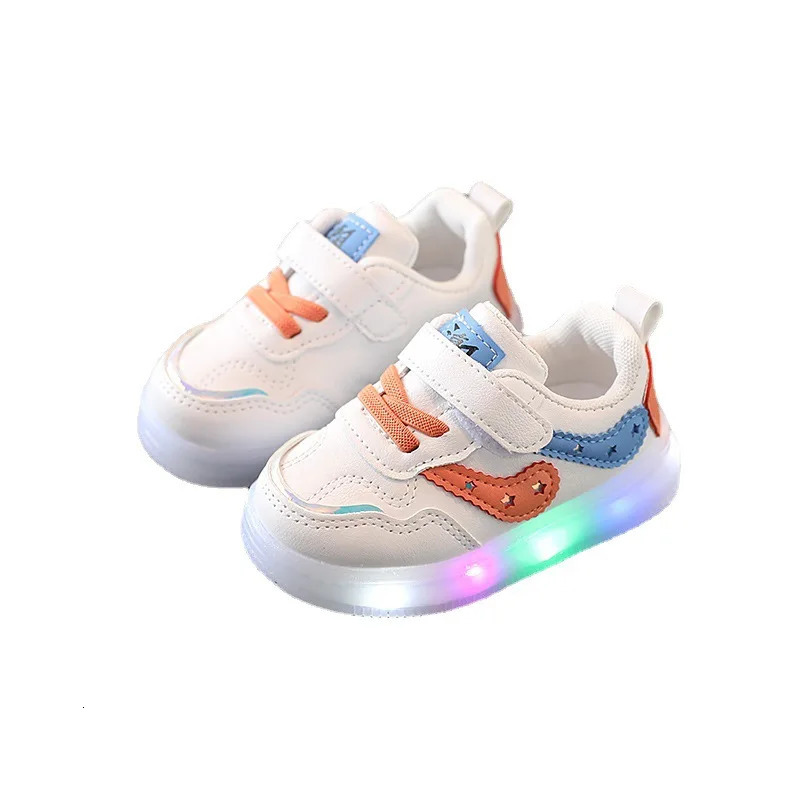 Tenis childrens LED shoes boys and girls glowing sports shoes childrens glowing shoes soft and breathable casual baby and toddler shoes 241216