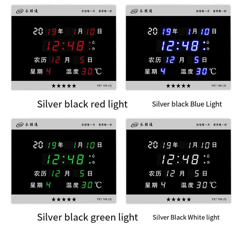 LED Digital Wall Clock with large screen Date and -Time Moon Phasesenergy savingLiving Room Decoration 241216