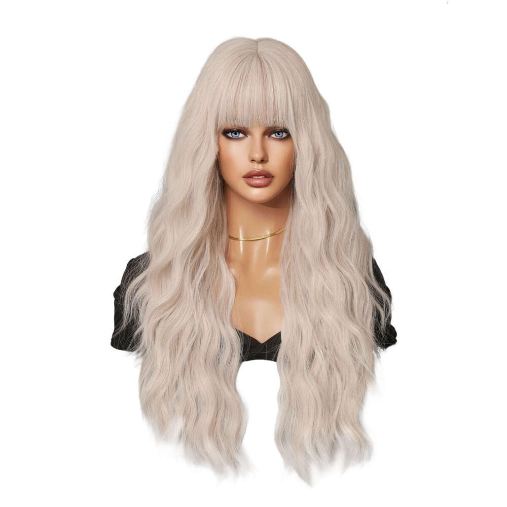 Attention To Ordering - Women's Sier Pink Wavy Long Curly Hair Wig, Cosplay Lolita Wig Kq9 Kq9