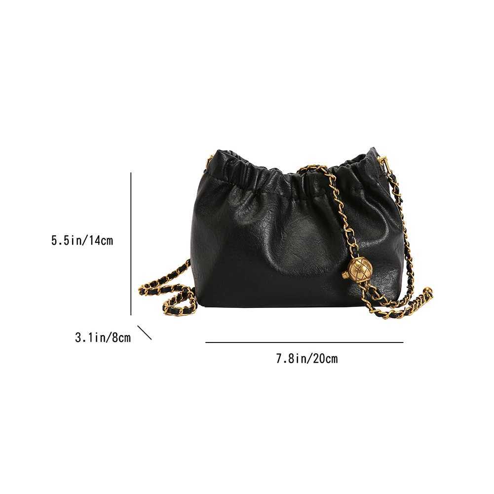Womens chain shoulder bag PU leather cross body casual messenger bag Womens chain shoulder bag Y250319