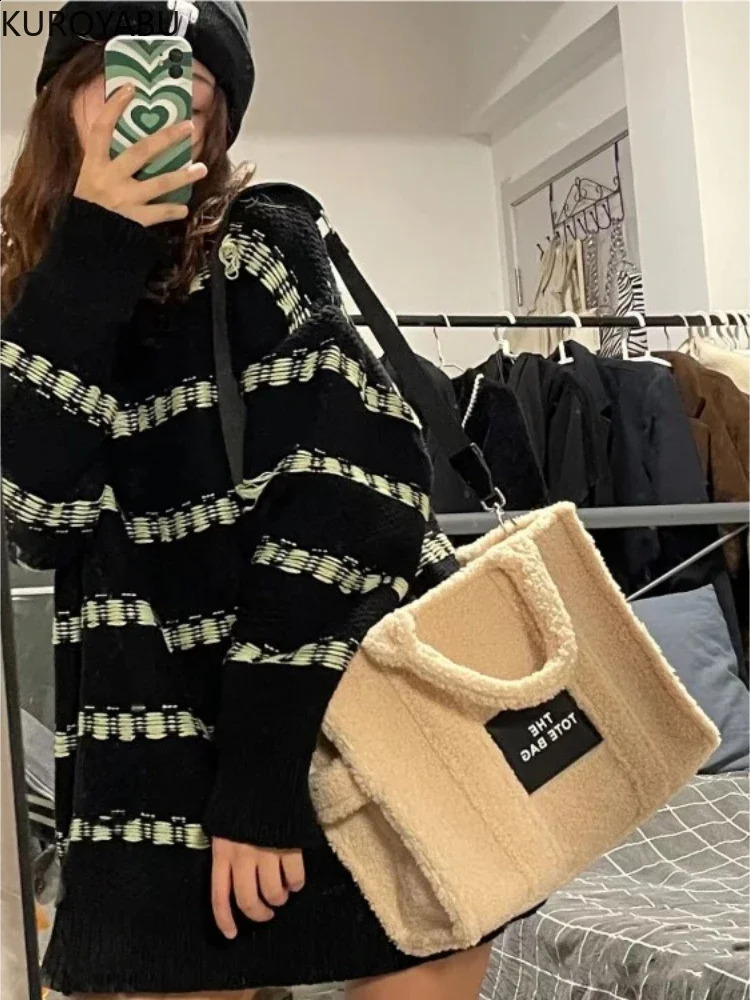 handbag cashmere Bolsas Para Mujeres large capacity cross body handbag travel top handbag casual fashion Y2k bag 241213