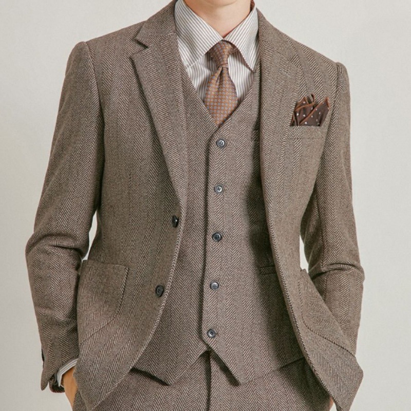 D114 Korean style striped suit wedding groom dress business suit
