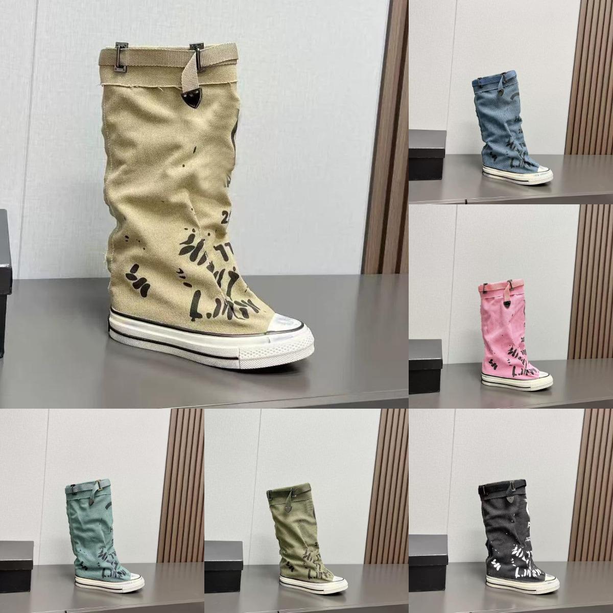 Designer Brand Women's Fashion snow boots thick soled elastic knitting stitching warm socks platform boots 35-40