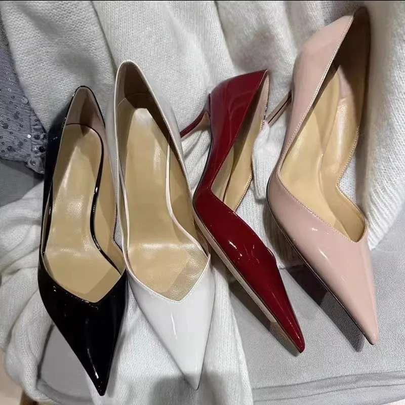 Womens Fall Thin Heel Shoes Fashion Pointy Toe Shallow Mouth Slip-off Anti-slip Wear-resistant High Heels 260722 - view 5
