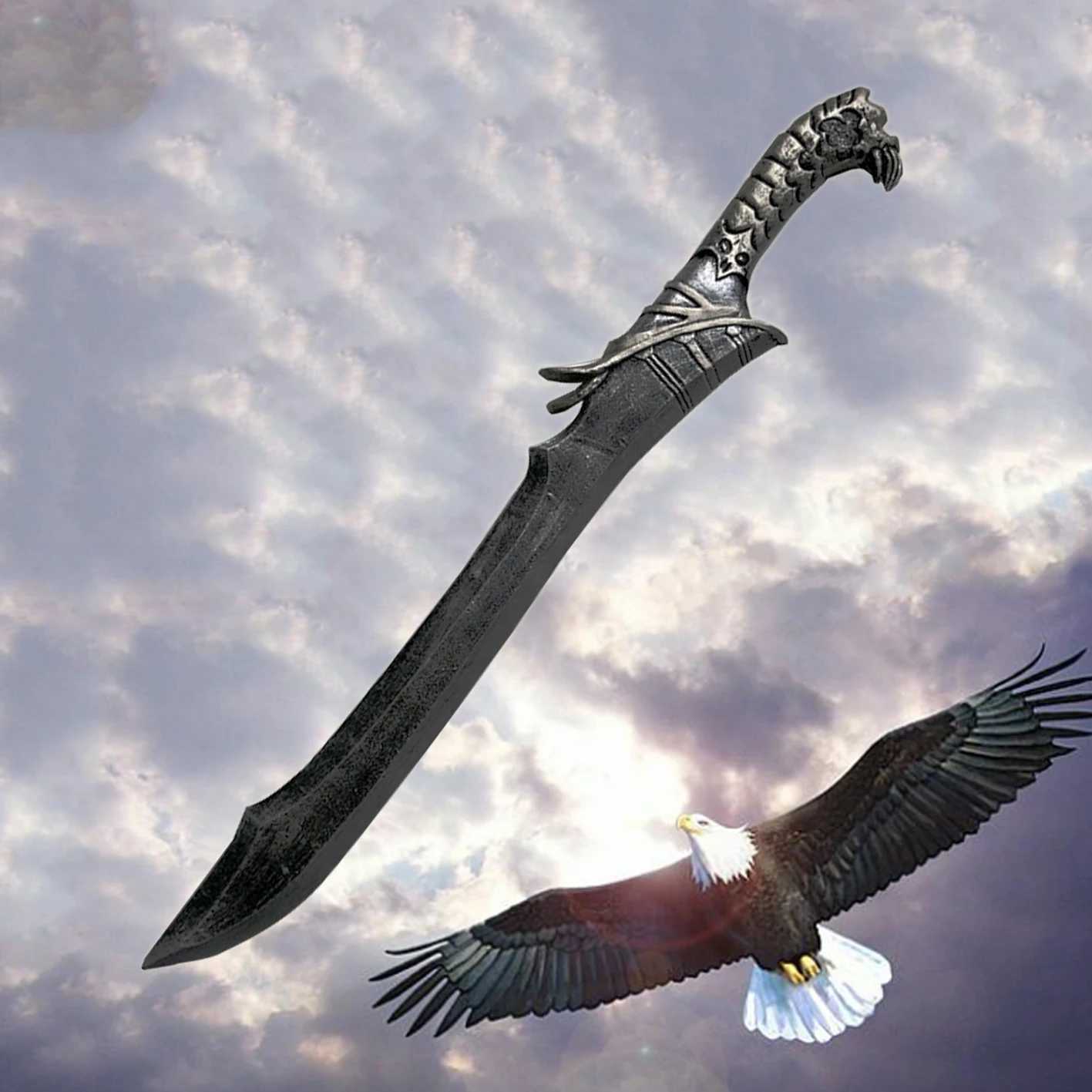 1 1 Role playing knife War knife Safety PU sword toy Eagle knife foam sword knife Childrens gift Cos props 70cm X2412171