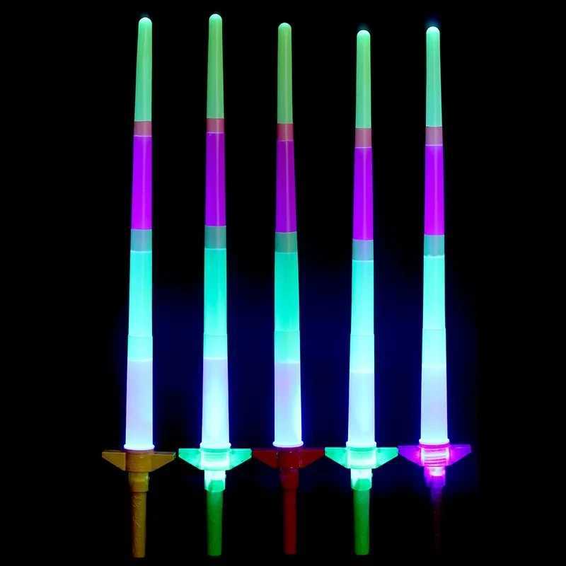 10/20 pieces of 4-section expandable LED luminous sword childrens toy luminous stick concert party prop colorful luminous stick X241217