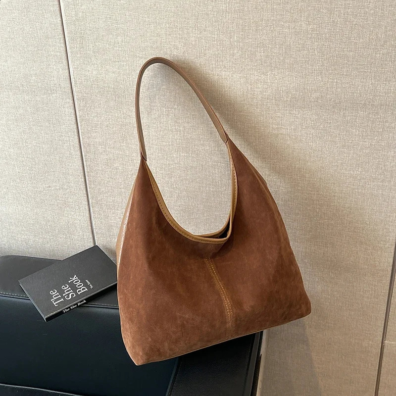 Solid Sewing Thread Shoulder Bag Interior Compartment Bags for Women Hasp Large Capacity Womens Handbags Bolso De Hombro 241216