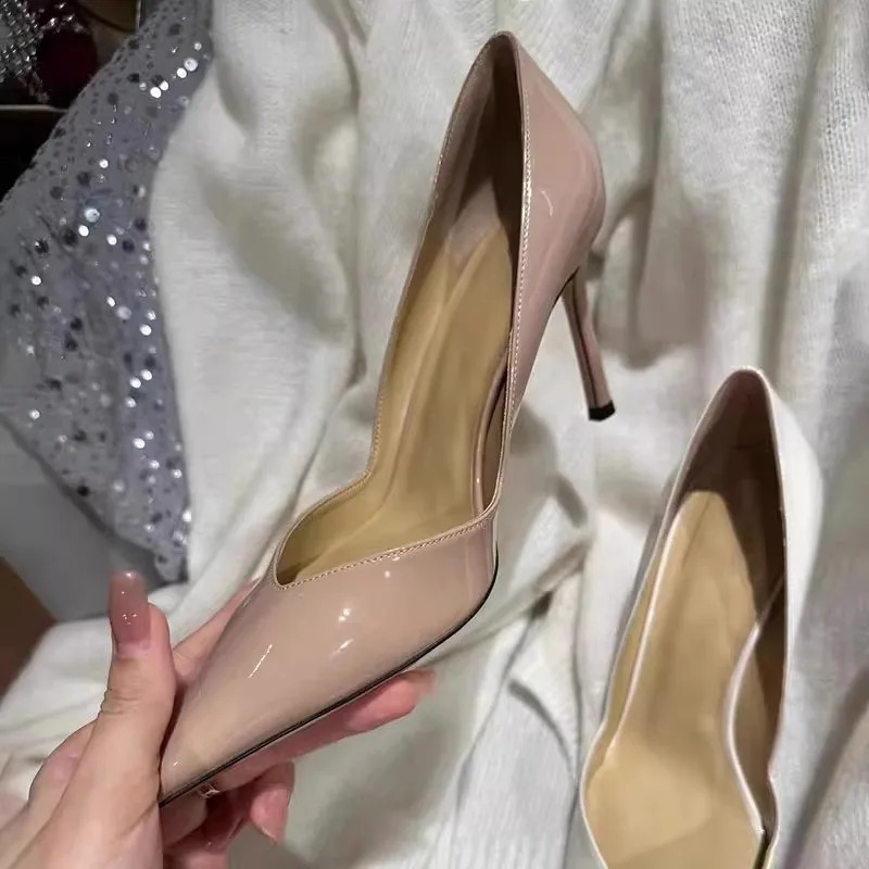 Womens Fall Thin Heel Shoes Fashion Pointy Toe Shallow Mouth Slip-off Anti-slip Wear-resistant High Heels 260722 - view 3