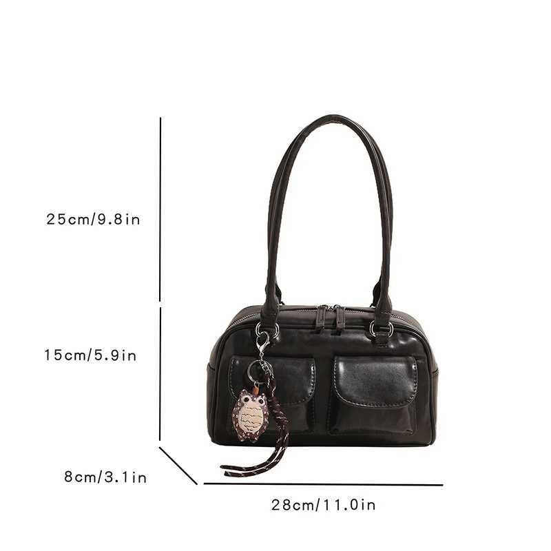 Ladies Motorcycle Bag Autumn/Winter New Shoe Bag Luxury Designer Wen Ladies Bag Postman Bag Zipper Handbag Y250318