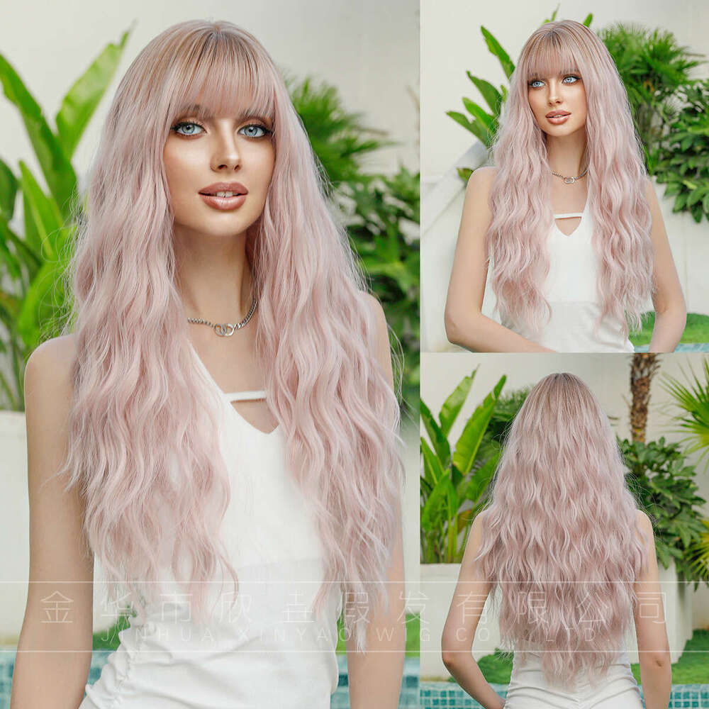 |Multiple Options | Wig Long Curly Hair For Women With Bangs, Big Waves, Synthetic Full Head Wig Kq9 Kq9