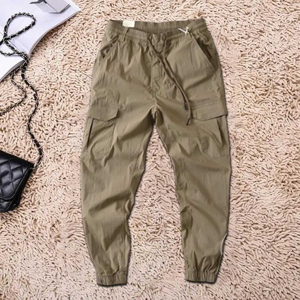 2025S Fashion Designer High Quality Slim Fit Trousers Men Pants Solid Color Mens Gym Training Jogging Sweatpants with Elastic Waist Side Pockets Thin 