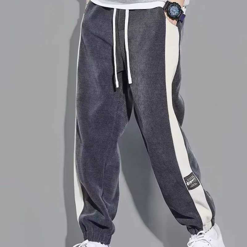 2025S Fashion Designer High Quality Autumn And Winter Sweatpants Trendy Thick Loose Ankle Sports Hiphop Vintage Pants Korean Version Gray Casual Mens 