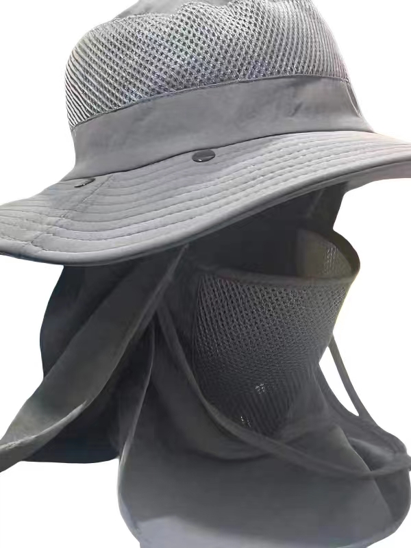 Designer hat new fisherman's hat sunscreen mesh mask hat all-in-one sun hat cover face ultraviolet outdoor