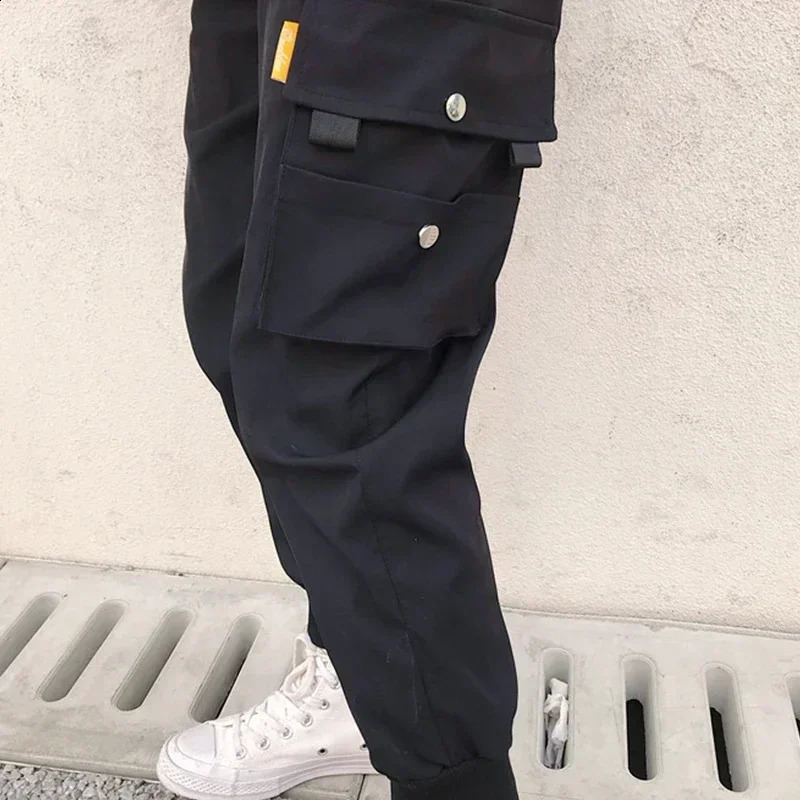 Pocket Cargo Pants Womens High Waist Loose Street Clothing Luggage Tactical Handcart Fashion Hip Hop Runner Womens Handcart 241217