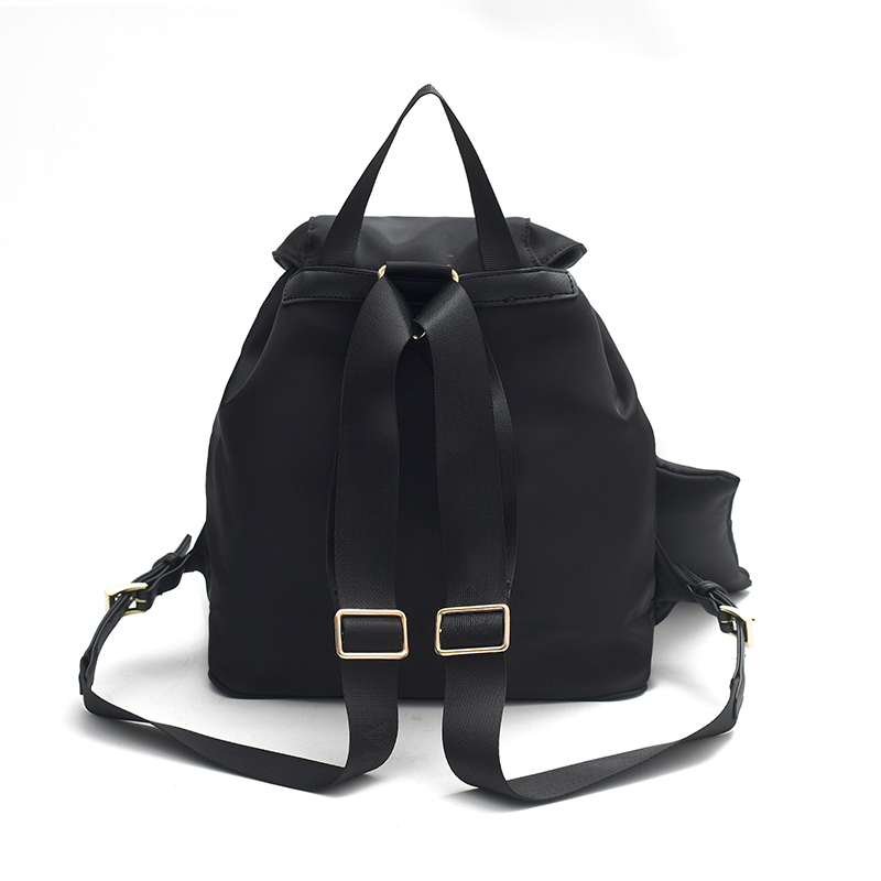 Designer Re-Nylon Backpack for Women, Fashion Cover Daypack Rucksack with Clutch Bag Black Color YaLi05