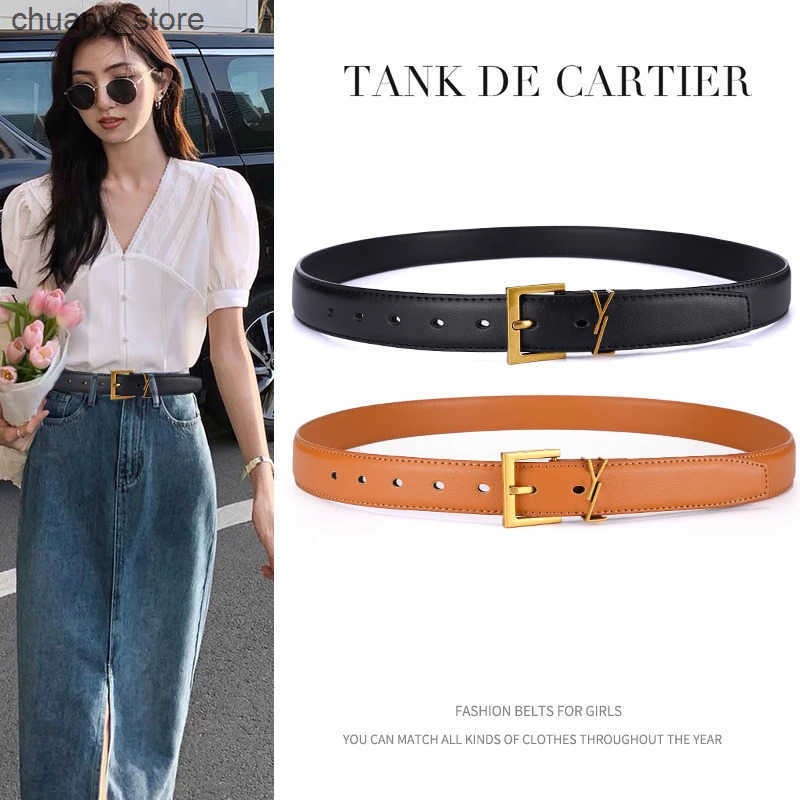 Belts 2024 New Personalized Womens Belt Alloy Letter Button Fashion Decorative Edition Jeans Temperature Womens Belt L240910