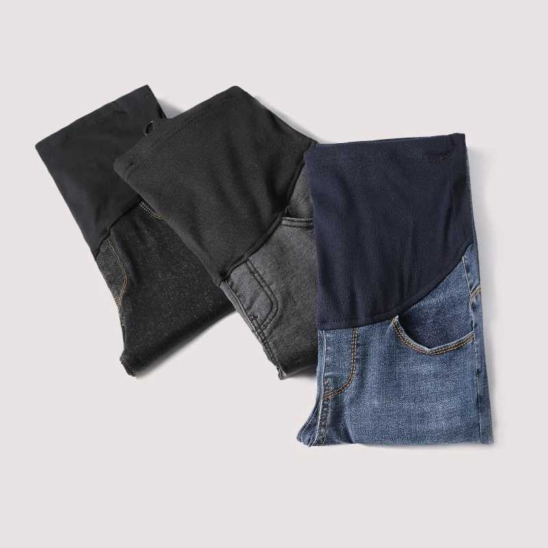 Black Fleece Inside Winter Materni Jeans for Pregnant Women Pregnant Pants Pregnancy Clothes Spring Summer Materni PantsXJ241217
