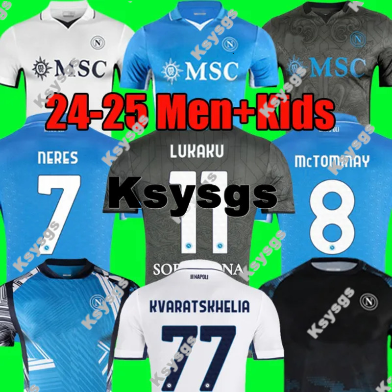 Napoli 24 25 Third Soccer Ksy956 Jersey, KVARATSKHELIA Football Shirt, Mctominay Jersey Naples Maglia 2024 2025 Pre-Match Kit