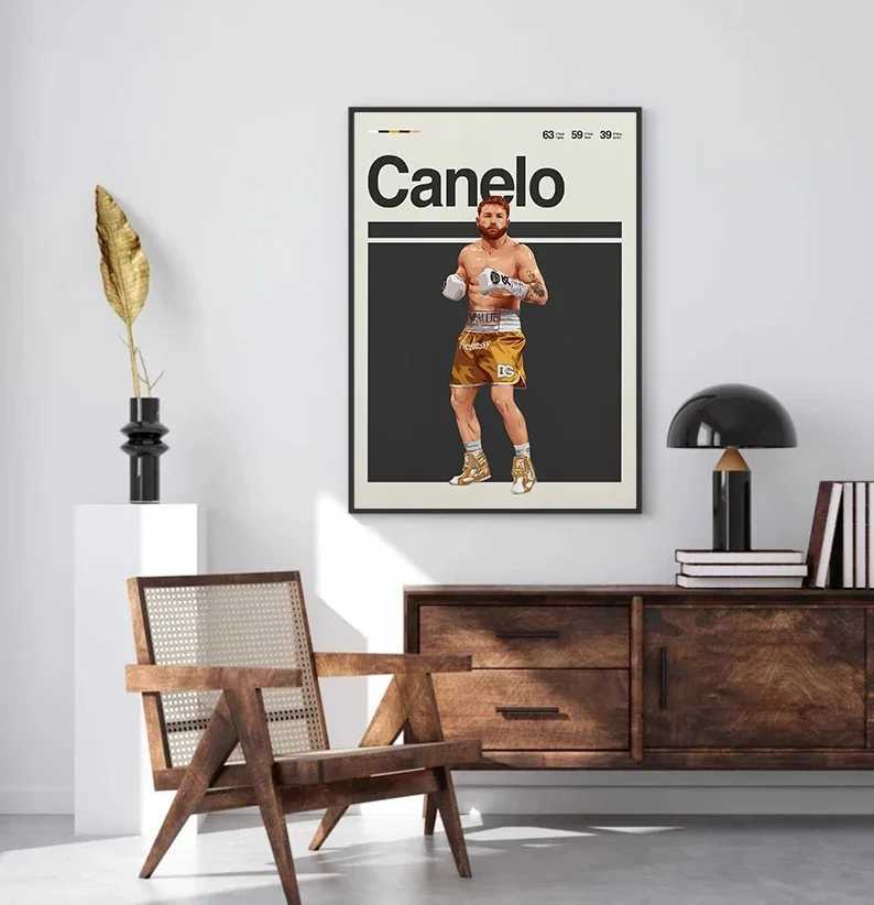 Minimalist Famous Boxer Portrait Mike Tyson Canelo-Alvarez Aesthetic Boxing Poster Canvas Painting Wall Art Pictures Home DecorXJ2411216