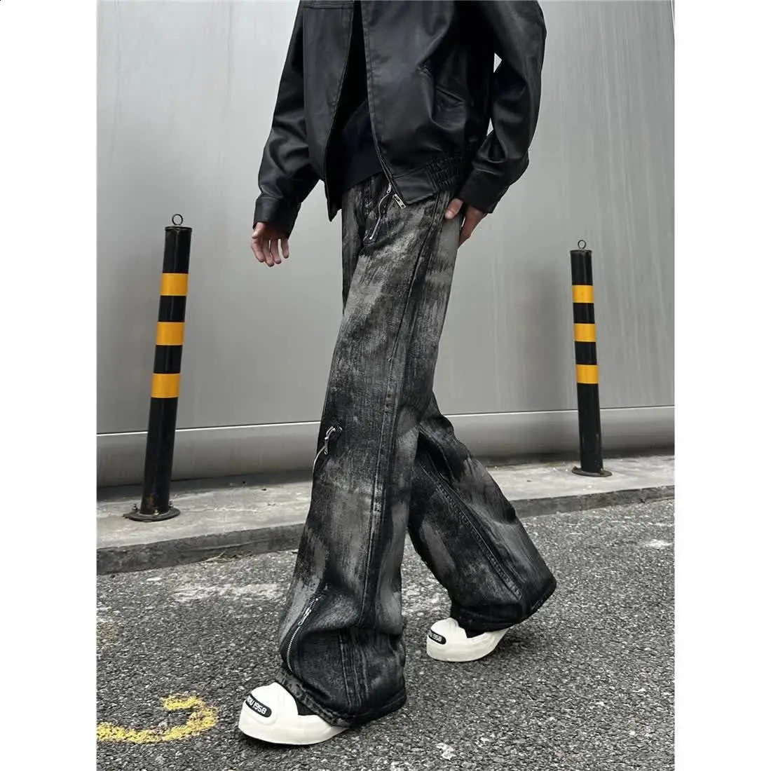 American Spring and Autumn Street Men and Women Trendy Personalized Straight leg Jeans Couple Loose Retro Casual Pants 241217
