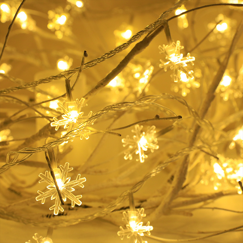 Christmas Festival Decorative LED Snowflake Lights with Rechargeable Battery Pack