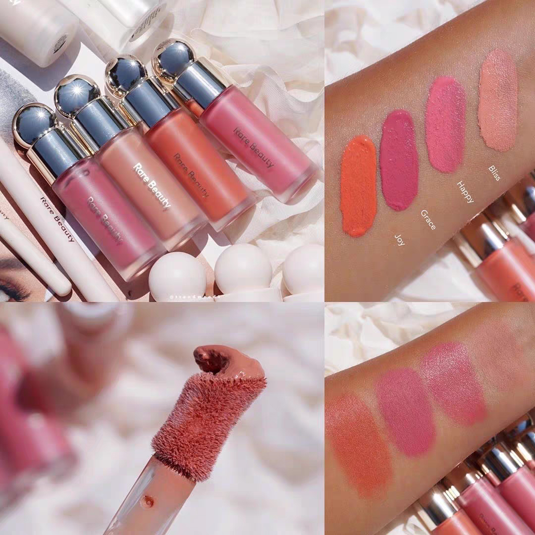 Beauty 2Pcs Rare Selena Soft Pinch Liquid Blush 7.5Ml Lipgloss Face Cheek Makeup 1 Long Lasting Matte Blusher Cosmetics JOY WORTH GRATEFUL LUCKY VIRTU