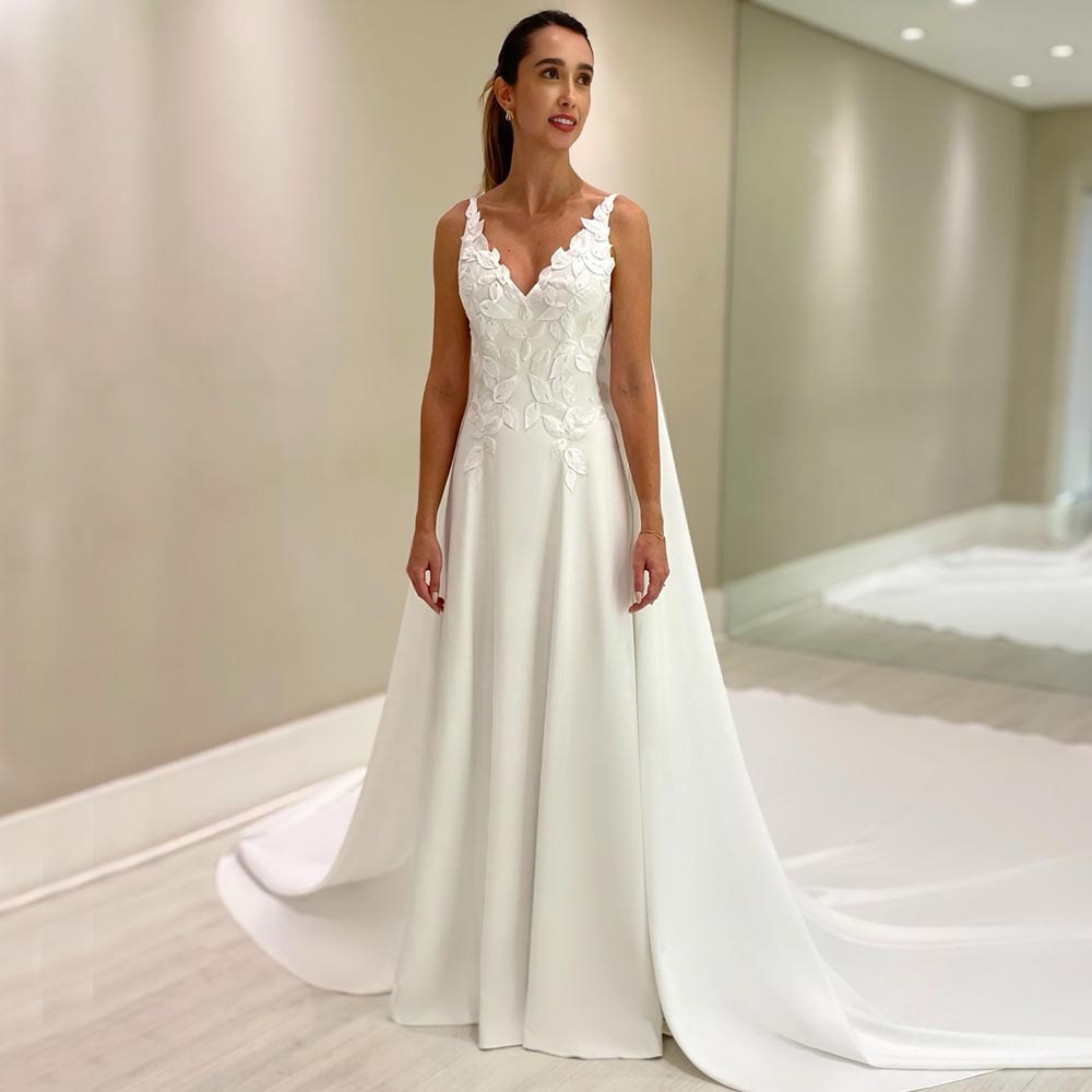 Fabulous Appliqued Wedding Dresses With Cape Backless Bridal Gowns A e V Necke Vestido De Novia